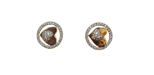 Aretes Corazon dorado